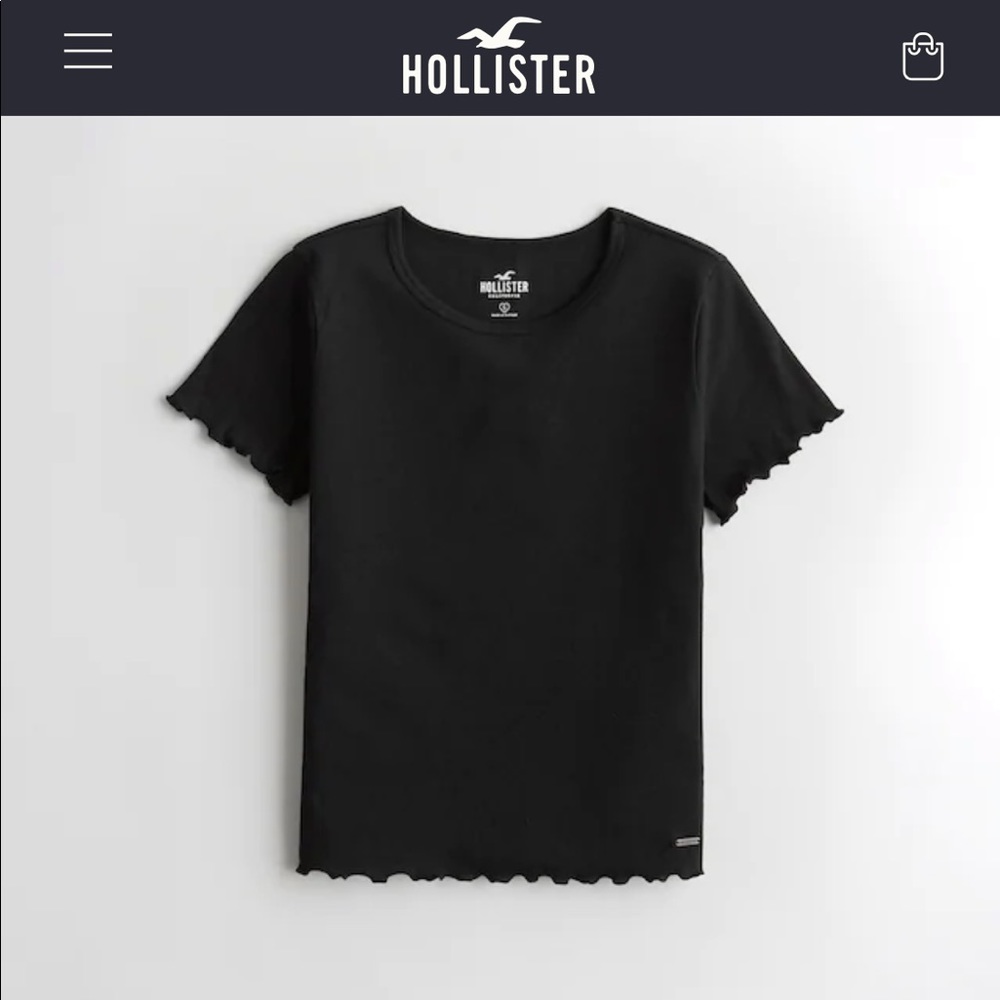 Baby tee. Cropped black shirt. XS